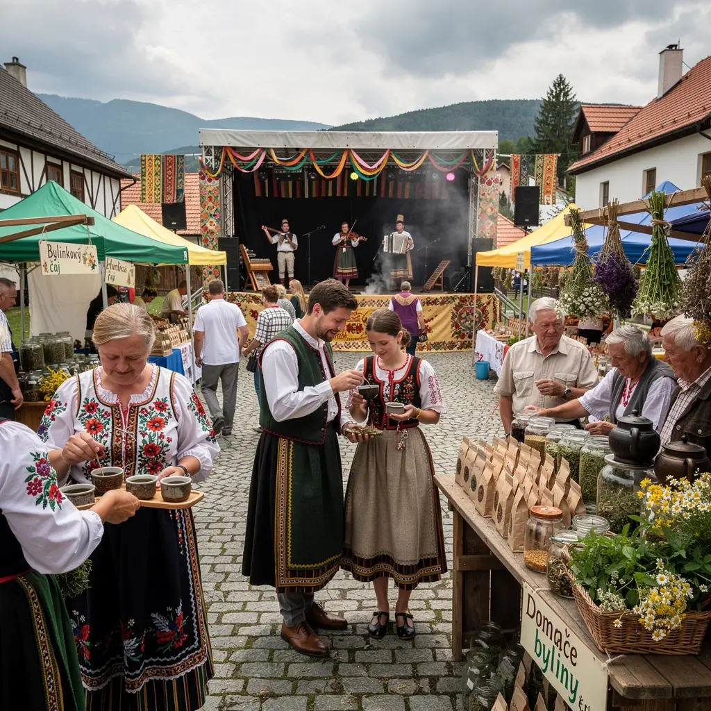 Krásne usporiadané čajové tácky s dezertami a šálkami na čajovom obrade